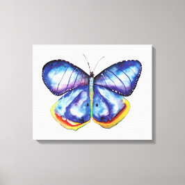 Canvas de Solteiro de Aquarela da Borboleta Azul