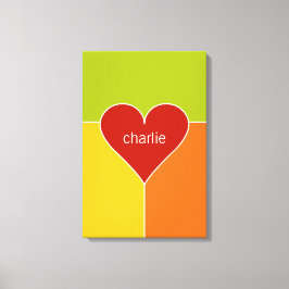 Canvas de texto personalizado de padrão de coração