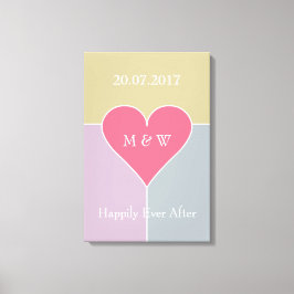 Canvas de texto personalizado de padrão de coração