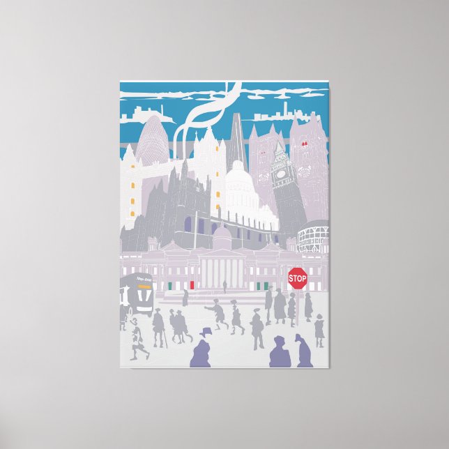 Canvas de Trabalho de arte London City Skyline (Frente)