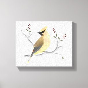 Canvas de Waxwing Cedar de Watercolor