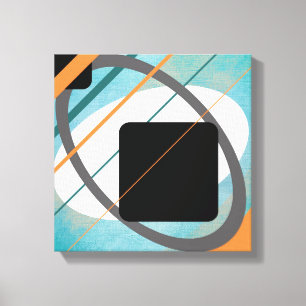 Canvas Design Geométrica Laranja e Teal