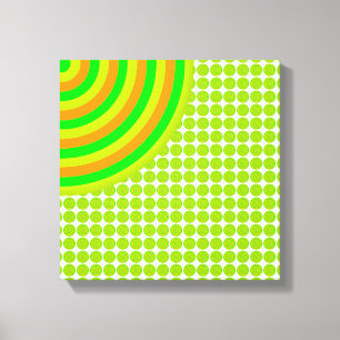 Canvas Dividida de Círculos Concentrados Colorido