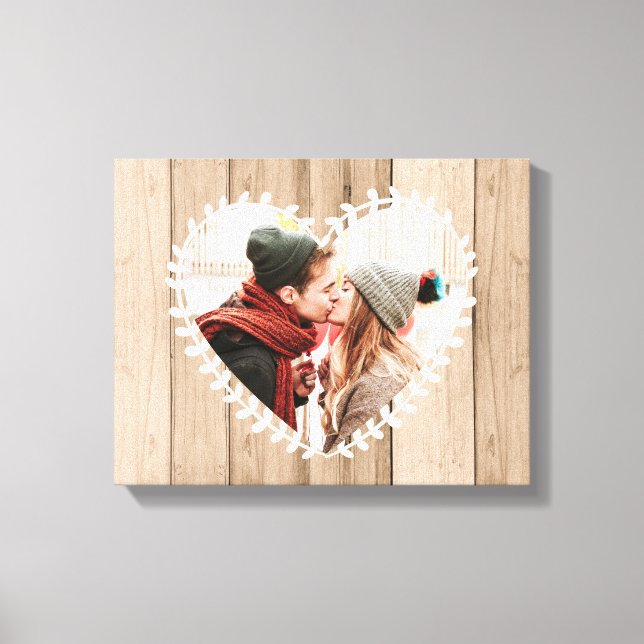Canvas do Coração de Foto Russo Personalizada (Frente)