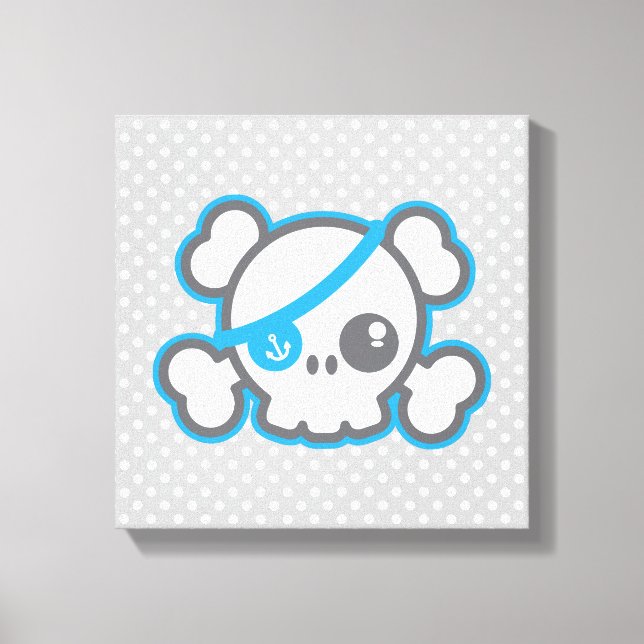 Canvas do Crânio Pirata de Kawaii (Frente)