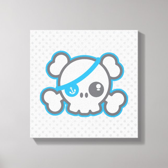 Canvas do Crânio Pirata de Kawaii (Frente)