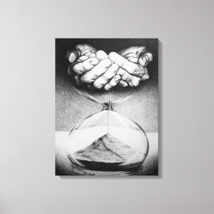 Canvas do desenho de lápis da ampulheta do "tempo