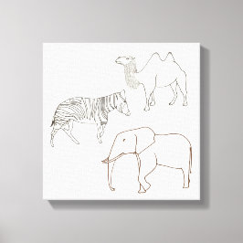 Canvas do Elefante Zebra Camel Paint It