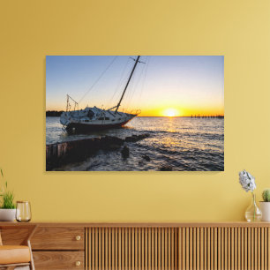 Canvas Do Golfo De Breeze E Jetty Sunset