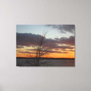 Canvas do Lago Sunset Painel Duplo - 33,70" x 24"