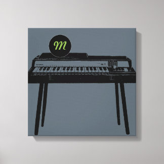 Canvas do Monograma do Órgão de Ilustração Vintage