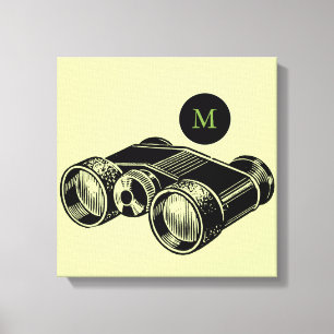 Canvas do monograma dos binóculos da ilustração