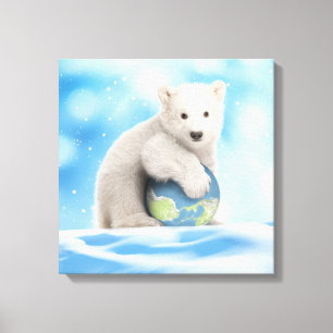 Canvas do mundo de Cub de urso polar
