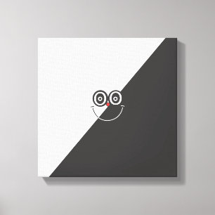 Canvas do rosto do sorriso preto e branco