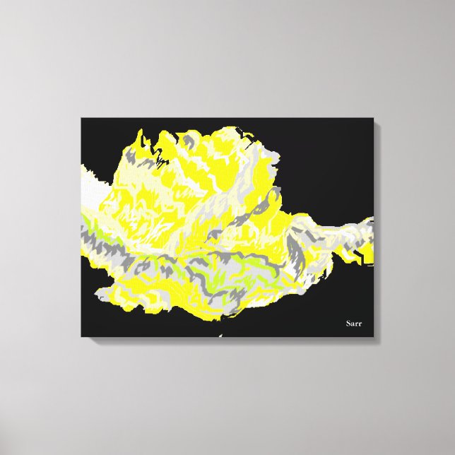 Canvas embrulhada/ Rosa amarela (Frente)