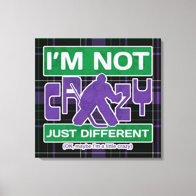 Canvas Engraçada de Goalie de Hóquei em Gelo (Frente)