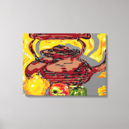 Canvas Enrola vida estática : Tea Kettle com Fruta