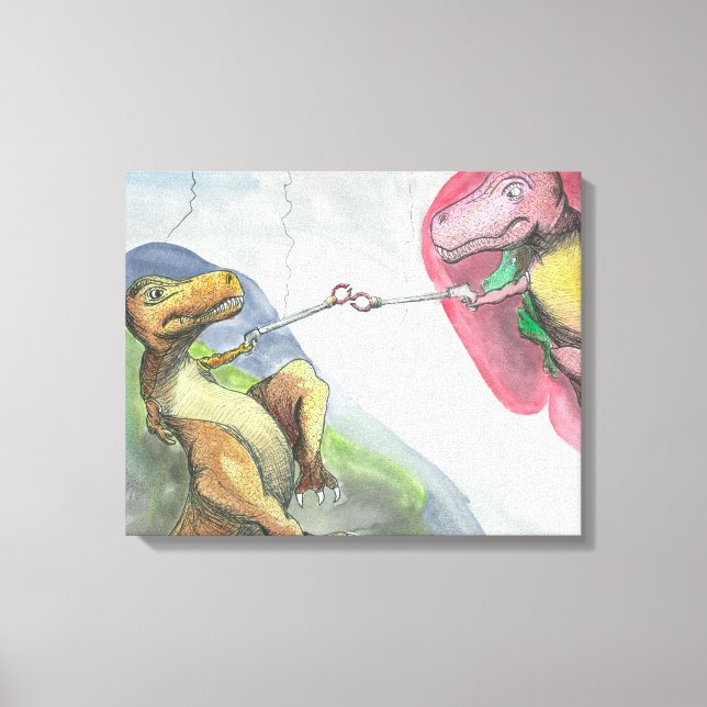 canvas estendida de 20"x16"x1.5" "Criação de T-Rex (Frente)