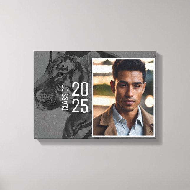 Canvas Esticada de Foto de Graduação Única (Frente)