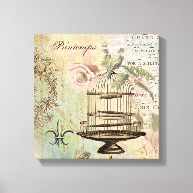 Canvas esticada de passagem francesa Vintage (Frente)