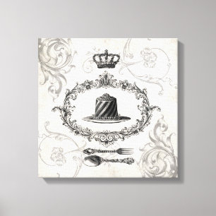 Canvas esticada do bolo francês Vintage