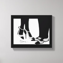 Canvas esticada do Casal elegante, preto e branco