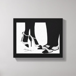 Canvas esticada do Casal elegante, preto e branco