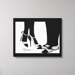 Canvas esticada do Casal elegante, preto e branco
