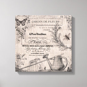 Canvas esticadas do vintage jardim francês