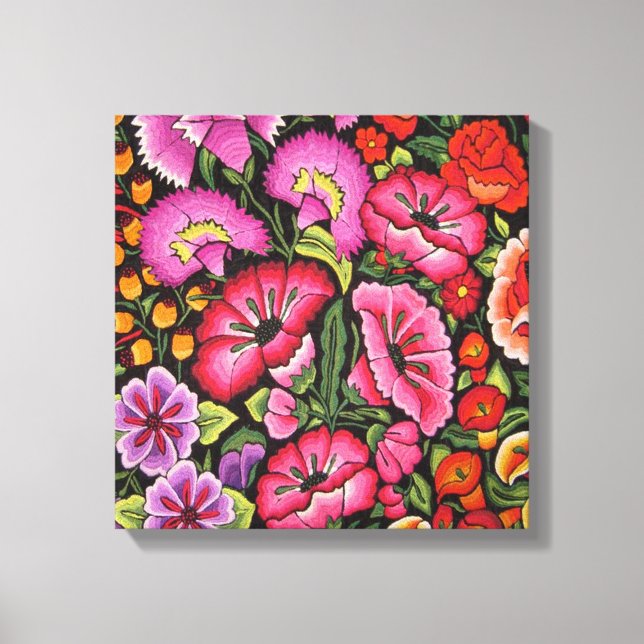 Canvas floral bonita.Flores, estilo mexicano (Frente)
