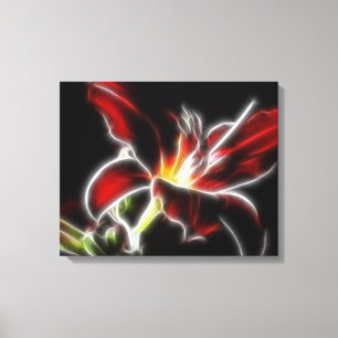Canvas Floral Surreal Red Lily