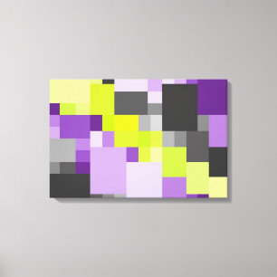 canvas geométrica abstrato verde roxo