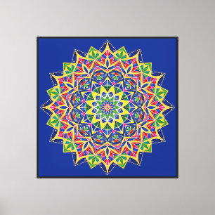Canvas Geométrica Colorida de Mandala