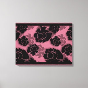 Canvas Grungente de Decadência Floral, Rosa