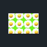 Canvas hipster de verde limão pop-art de ovos seco<br><div class="desc">Design do estilo pop de arte brilhante e escondido com design esquisito de padrão de ovos fritos amarelos e brancos em um fundo limão / verde-grama. Engraçado e incomum e um pouco por aí.</div>