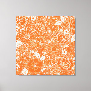 Canvas Laranja de Belezas Botânicas