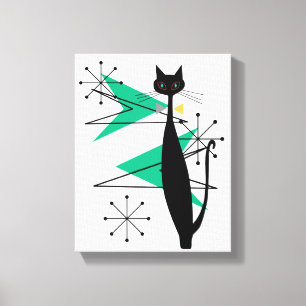 Canvas legal do gato do MCM da era atômica retro