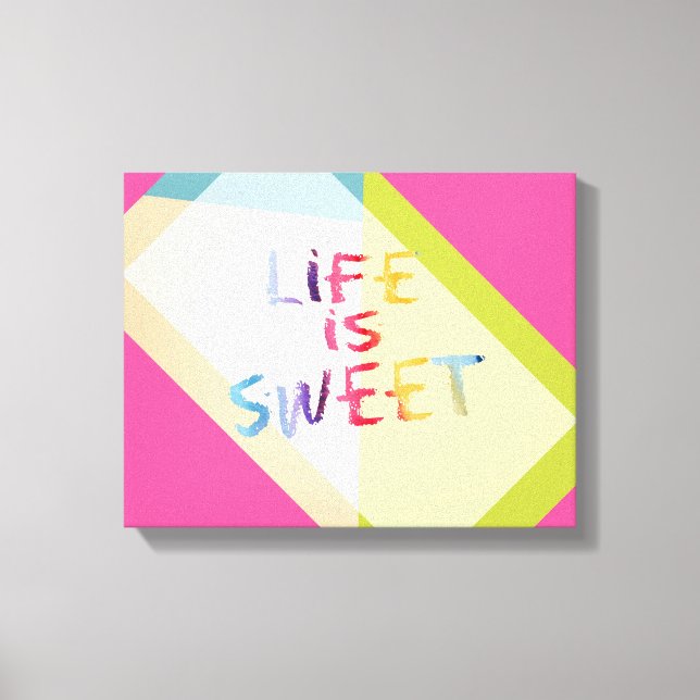 canvas moderna colorida, a vida é doce (Frente)