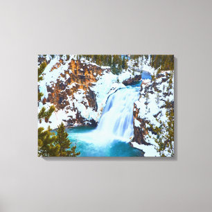 Canvas Muro Arte Yellowstone Waterfall