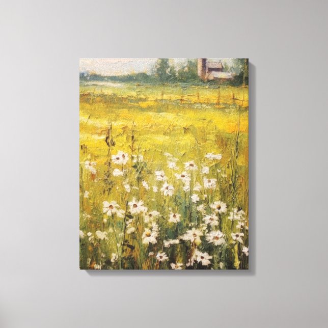 Canvas natural: Pintura a óleo de flores silvestre (Frente)