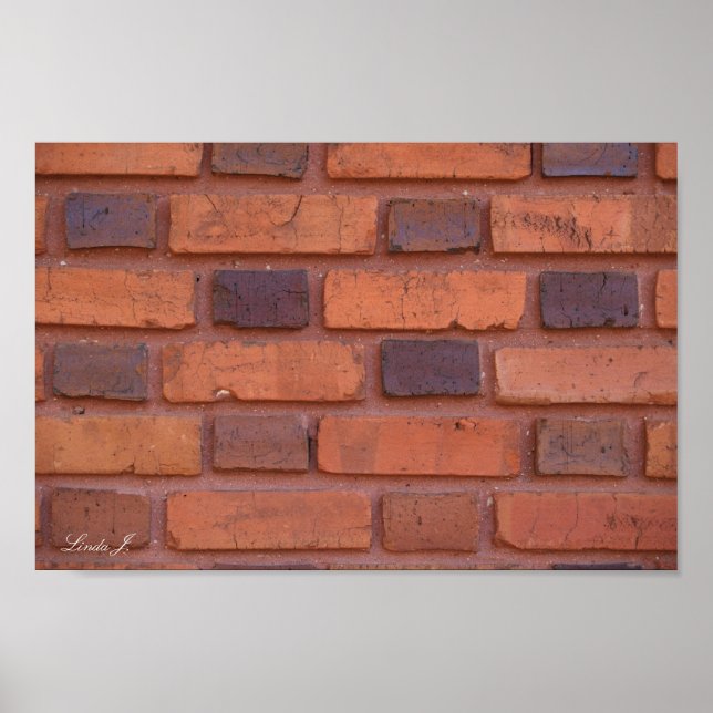 Canvas ou Poster de fundo da parede de tijolos ver (Frente)