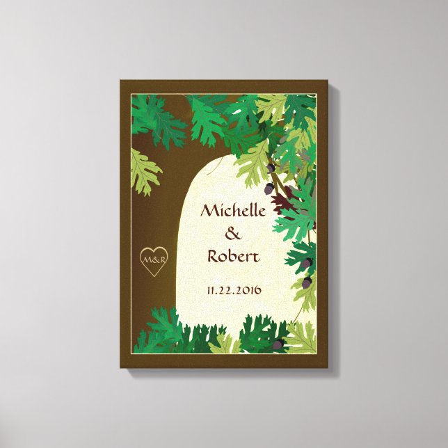 Canvas Personalizada de Árvore de Oak Casado (Frente)