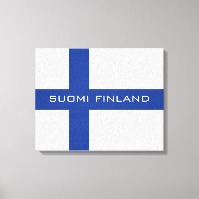 Canvas personalizada de bandeira finlandesa (Frente)