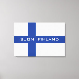 Canvas personalizada de bandeira finlandesa