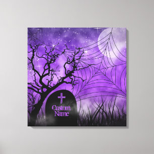 Canvas Personalizada Web de Gótico Roxo Estrelado