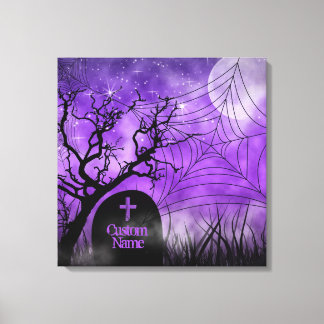 Canvas Personalizada Web de Gótico Roxo Estrelado