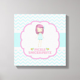 Canvas Pickle Snickelfritz 12x12 - Teal Chevron