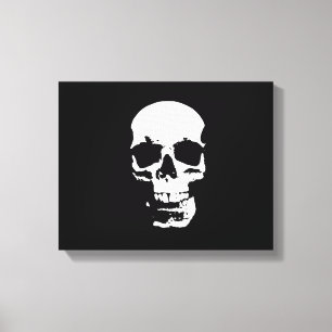 Canvas Pop de arte preto e branco do crânio