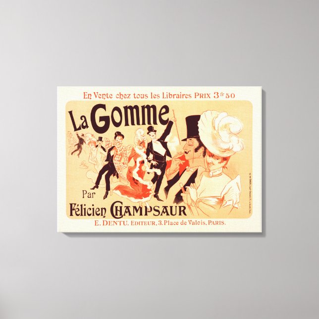 Canvas poster de reprodução Vintage (Frente)