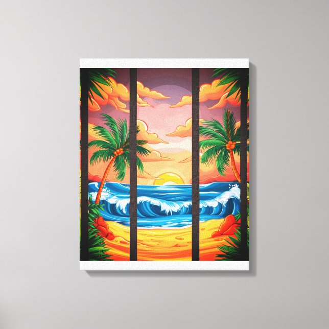 Canvas Premium de Arte de praia tropical (Frente)